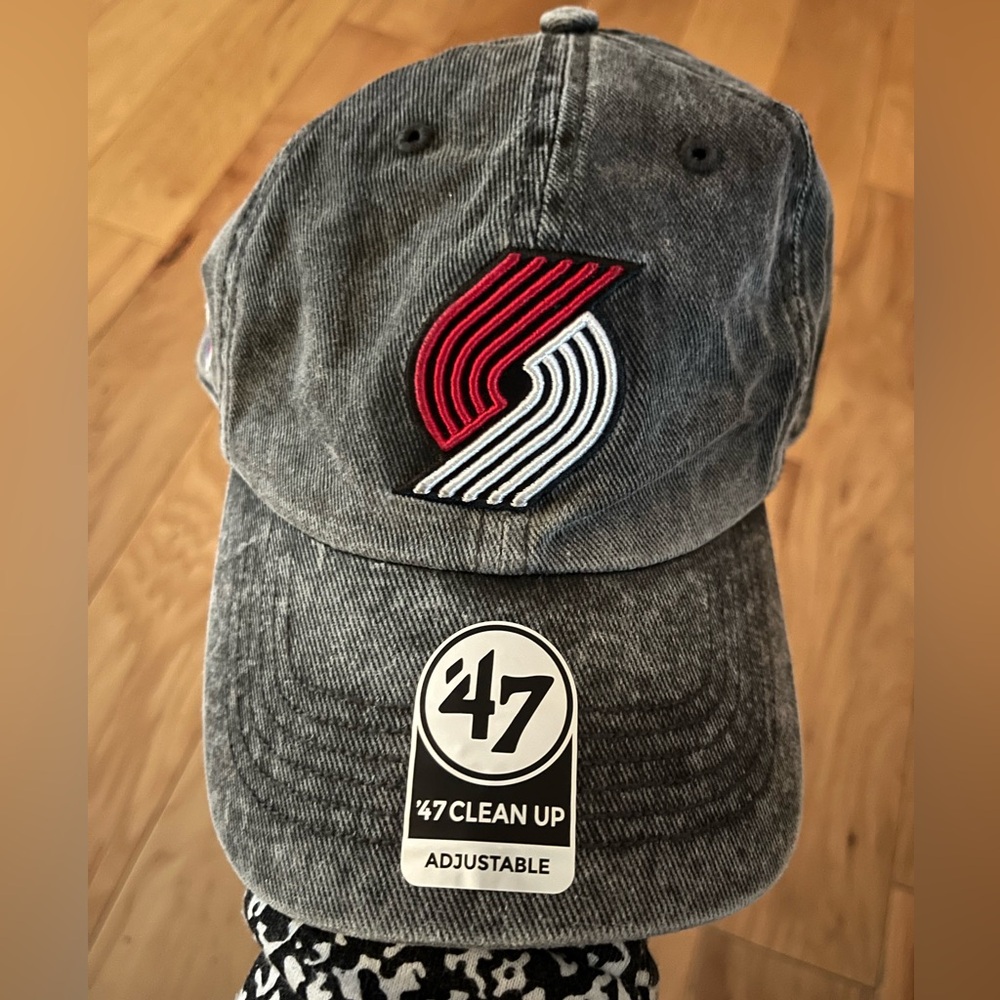 Portland Trail Blazers '47 75th Anniversary Clean Up Strapback Hat - Grey